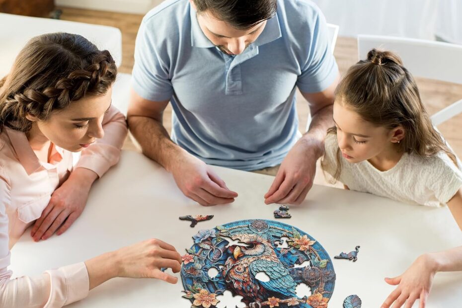 Et familiepuslespil med et ugletema 66d2834923237
