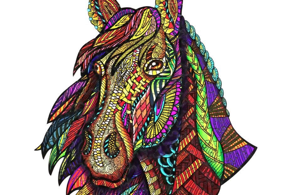 Puslespil af træ-GALLOPING HORSE 66d23e43af3f2
