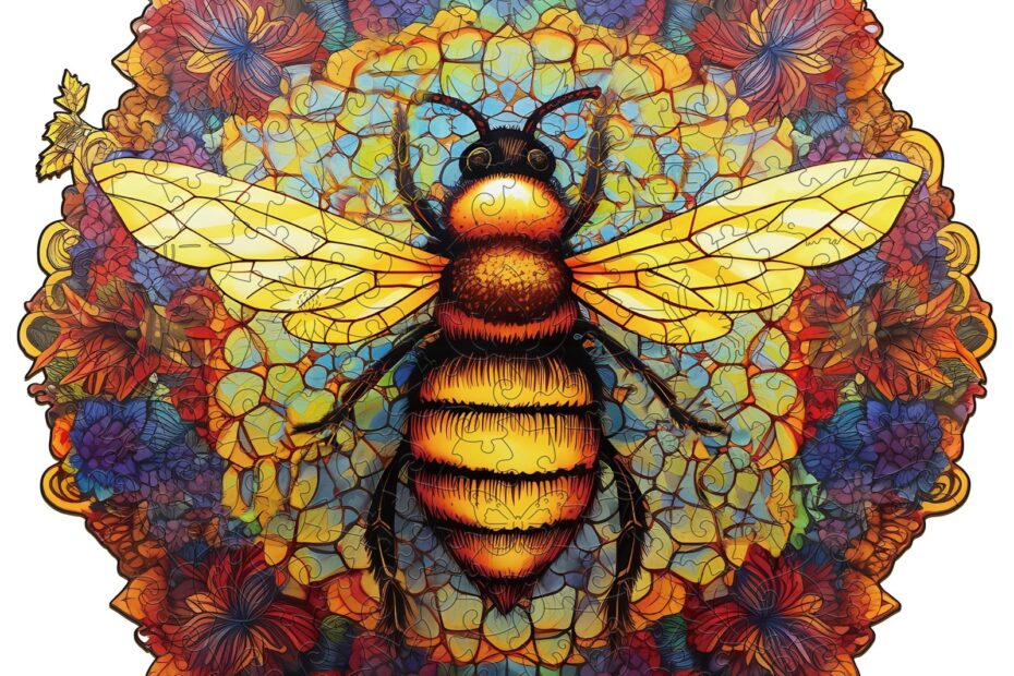 Puslespil i træ-MANDALA BEE 66cfbec36593b