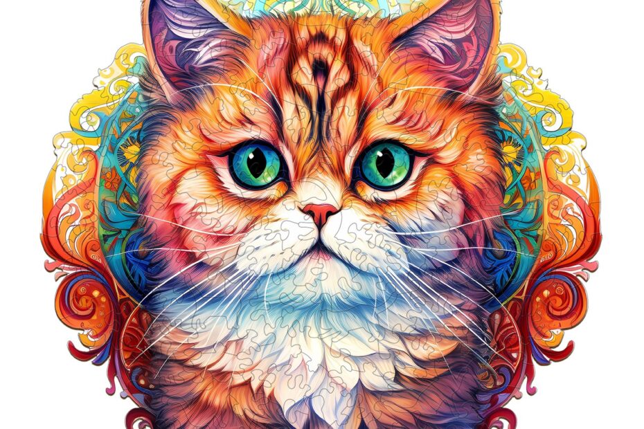 Puslespil i træ – MANDALA CAT 66d2a570c580c