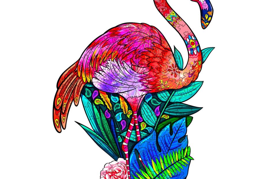Puslespil i træ-PASSIONATE FLAMINGO 66d044e3c3383