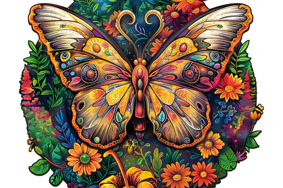 Træpuslespil – Ancient Butterfly 2 66ebebfa76450