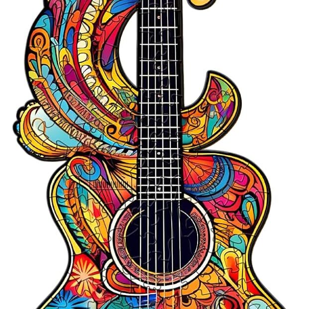 Træ puslespil-smuk guitar 66eb27e0c5016