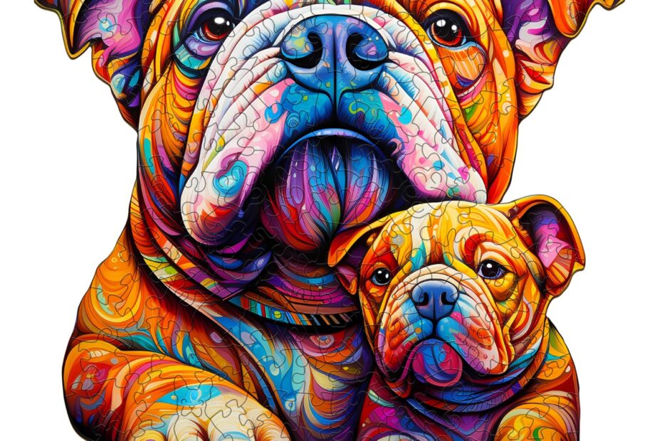 Puslespil i træ – Bulldog-familie 66defda40b584