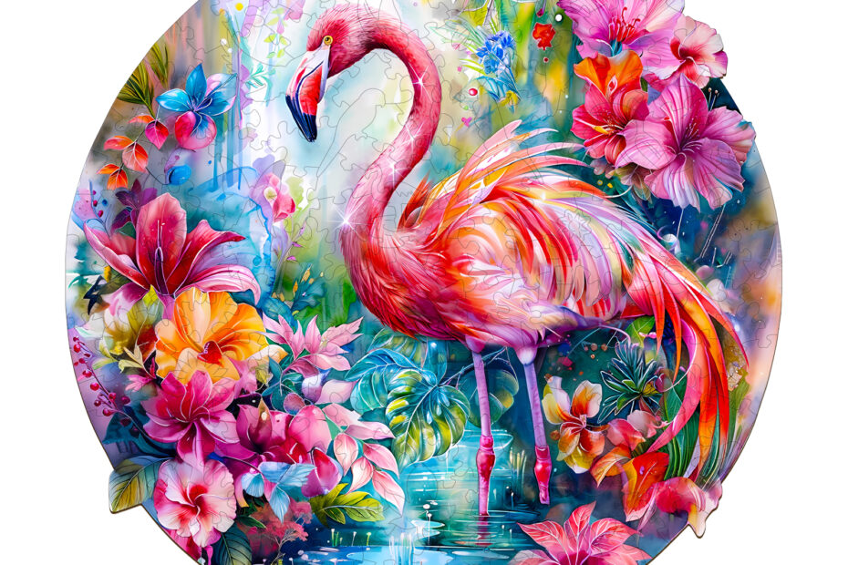 Træpuslespil – Charmerende flamingo 66d3b17aa330d