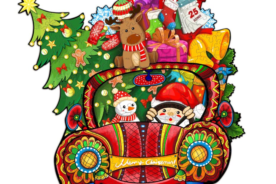 Puslespil i træ-CHRISTMAS CAR 66ecd949c37dc