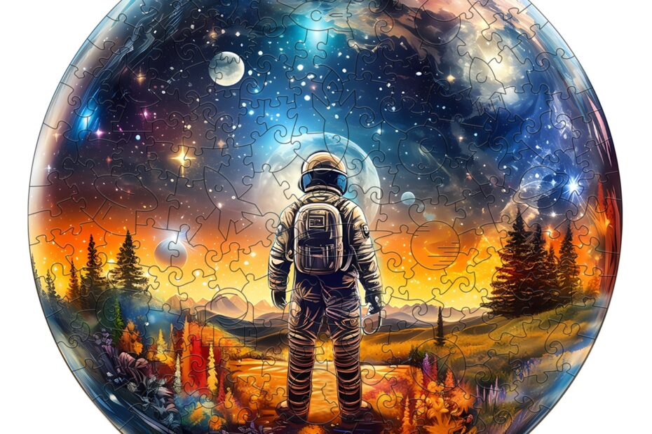 Træ puslespil – Krystalkugle Astronaut 66e172b0c2904