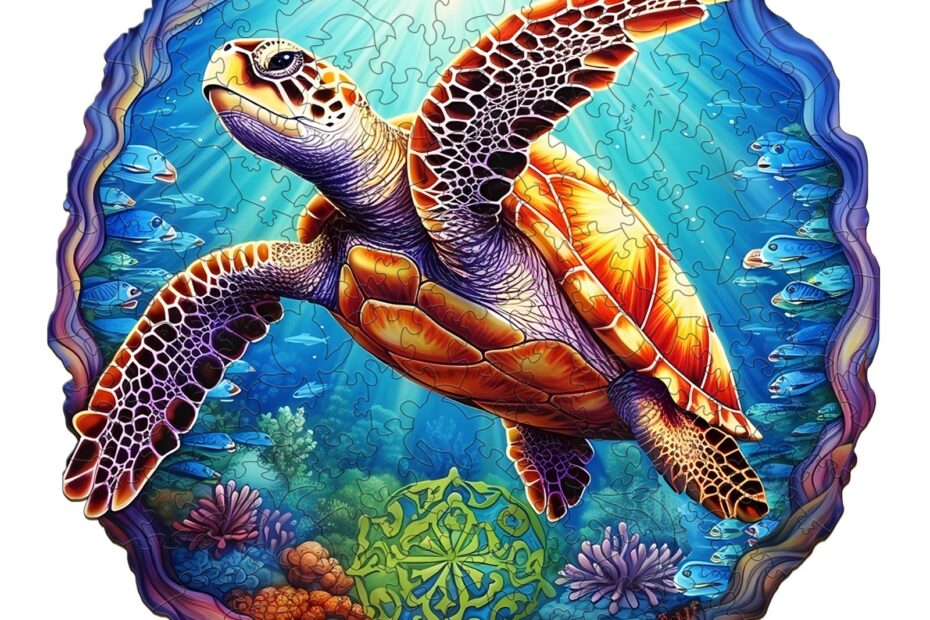 Puslespil i træ – DYBT HAV TURTLE-1 66e550bd010ba