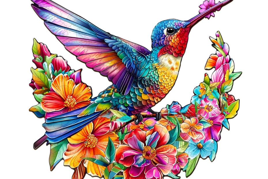 Træpuslespil – blomster og kolibri 66e26a405fab1