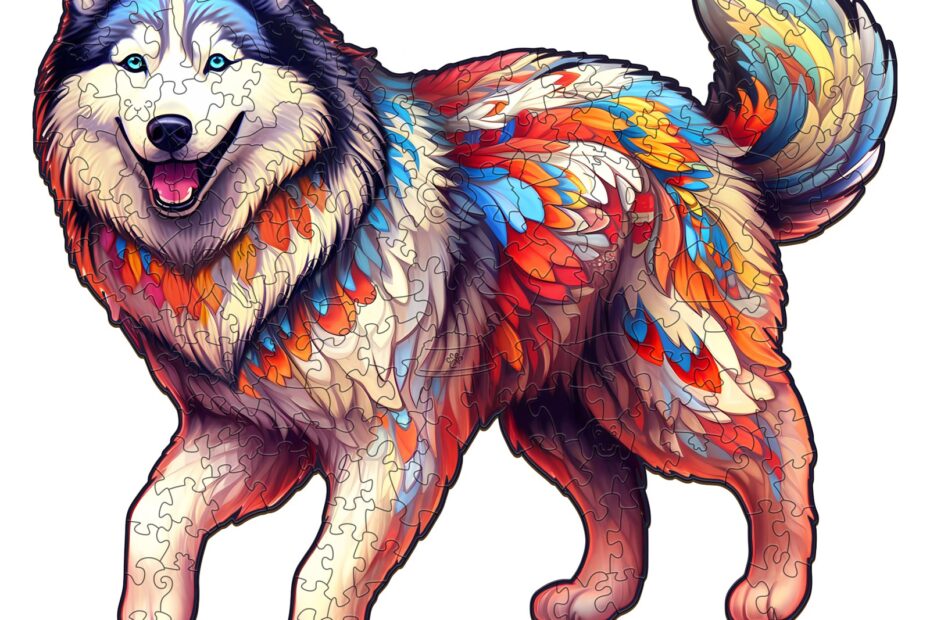 Træpuslespil – Husky Dog 66eddad7085e5