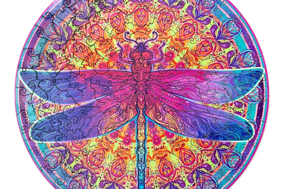 Puslespil i træ – MANDALA DRAGONFLY 2 66e319b35357e