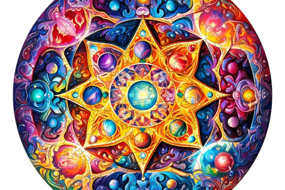 Puslespil i træ – Mandala Planet 66ec5d72dc859