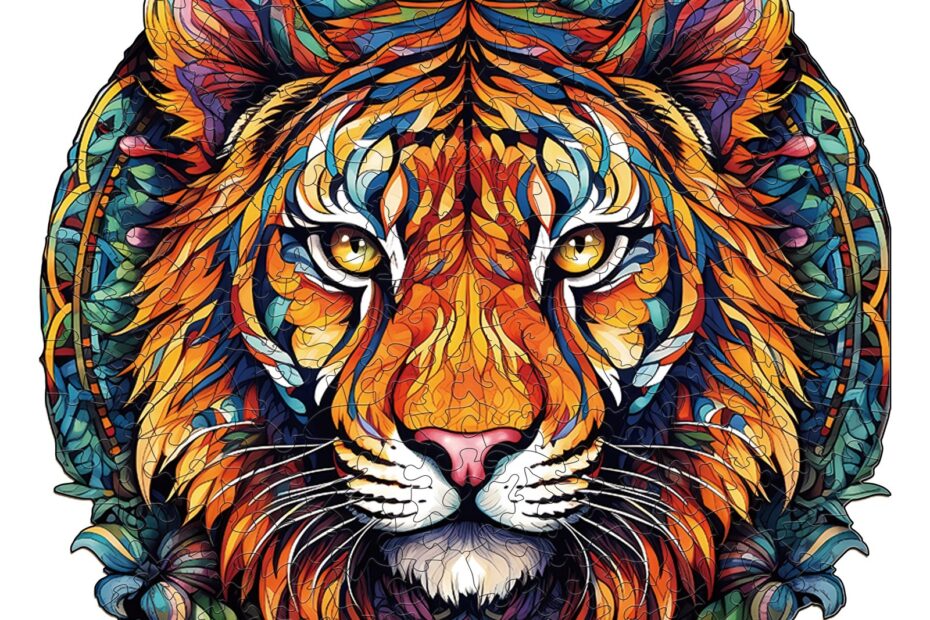 Puslespil i træ – Mandala Tiger 66dae1cda1ac5