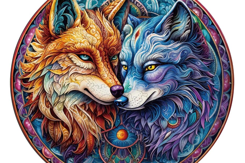 Puslespil i træ – MANDALA YIN YANG WOLF 2 66d8815c55392