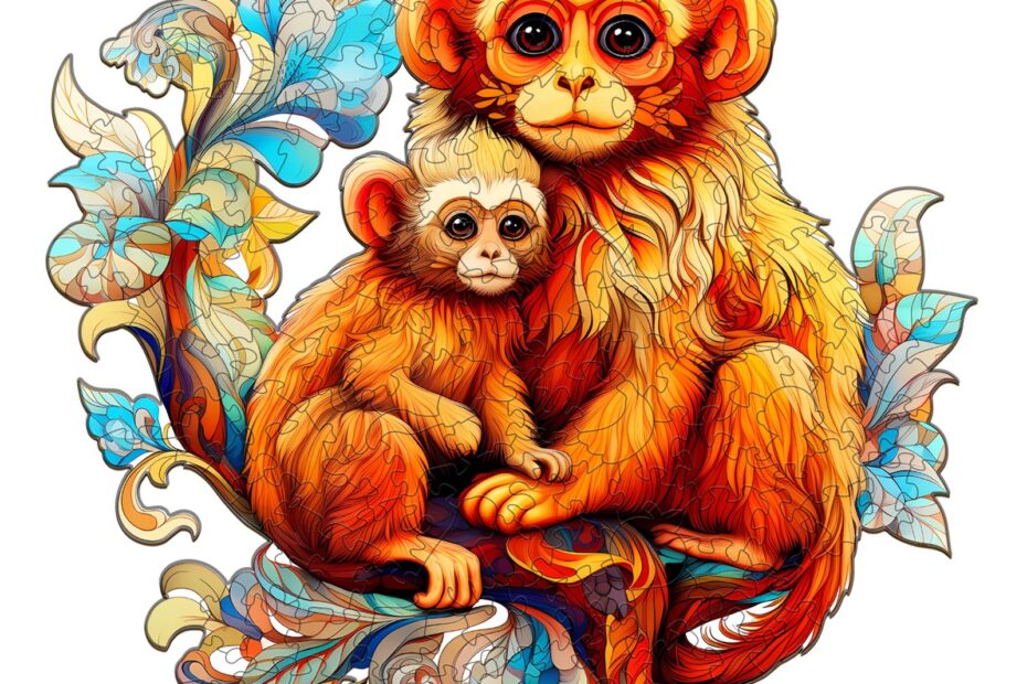 Puslespil i træ – Rhinopithecus-familien 66e79c744f6b2
