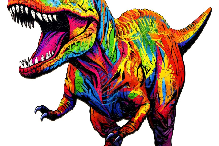 Puslespil af træ – Brølende T-rex 66e4b5ef9d4e0