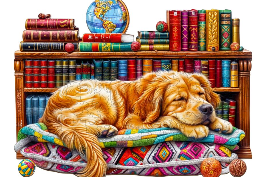 Træpuslespil-sovende Golden Retriever 66dd043f417cd