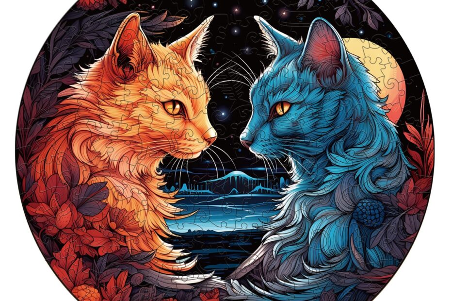 Puslespil i træ – YIN YANG CAT-2 66e2f02410ab5