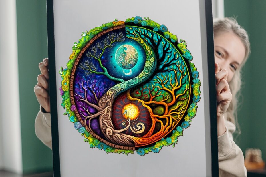 Harmony in Pieces: Udforsk Yin Yang-symbolikken i træpuslespil 66d7046f0314a
